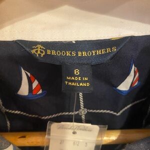 Long Sleeve Brooks Brothers Midi Shirtdress with Sailboats